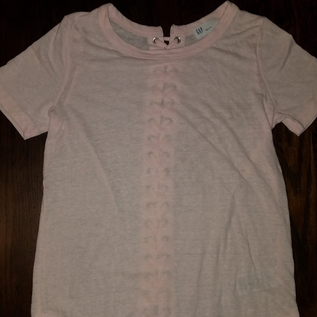 Gap Light Pink T-Shirt. Laces Up The Back